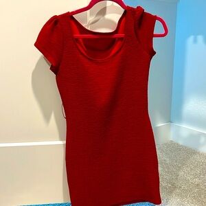 Cute red red dress above knee